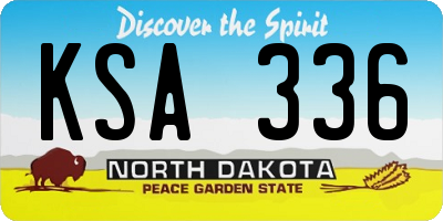 ND license plate KSA336