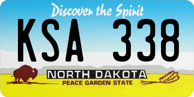 ND license plate KSA338