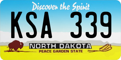 ND license plate KSA339