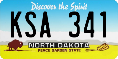 ND license plate KSA341