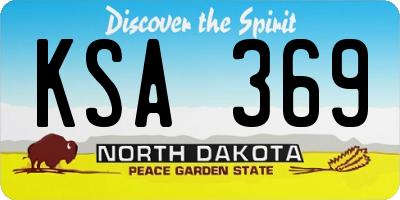 ND license plate KSA369