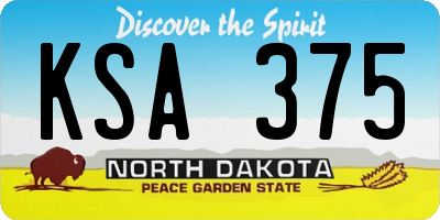 ND license plate KSA375
