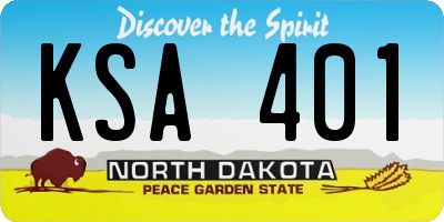 ND license plate KSA401