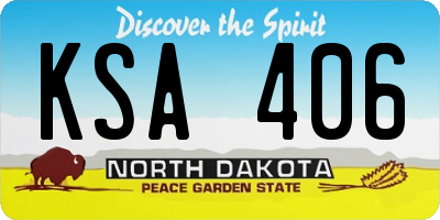 ND license plate KSA406