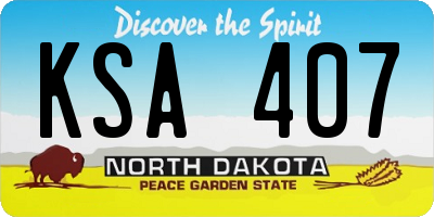 ND license plate KSA407