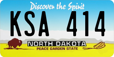 ND license plate KSA414