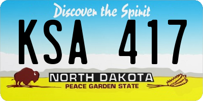 ND license plate KSA417