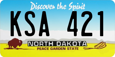 ND license plate KSA421