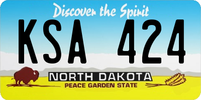 ND license plate KSA424