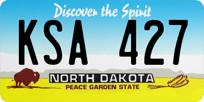 ND license plate KSA427