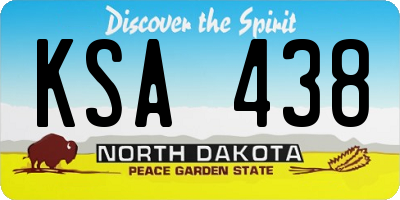 ND license plate KSA438