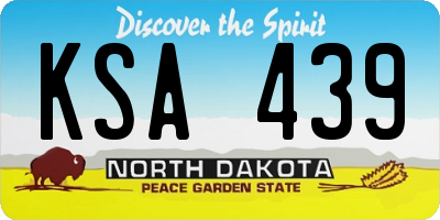 ND license plate KSA439