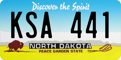 ND license plate KSA441