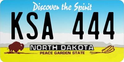 ND license plate KSA444