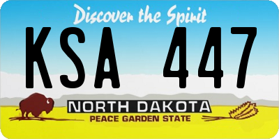 ND license plate KSA447