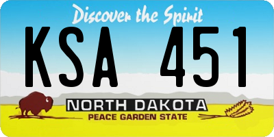 ND license plate KSA451