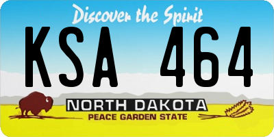 ND license plate KSA464