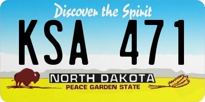ND license plate KSA471