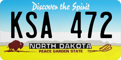 ND license plate KSA472