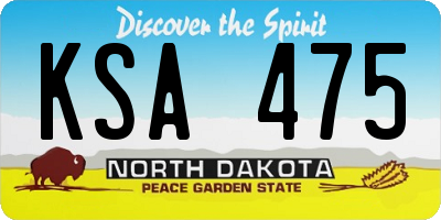 ND license plate KSA475