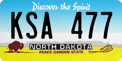 ND license plate KSA477