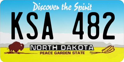 ND license plate KSA482