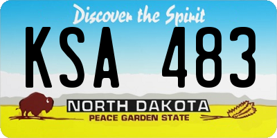 ND license plate KSA483