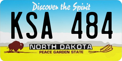 ND license plate KSA484