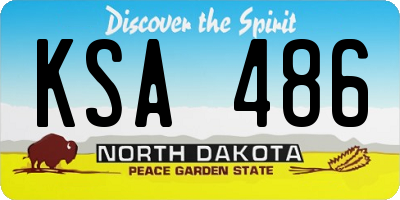 ND license plate KSA486