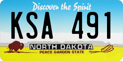 ND license plate KSA491
