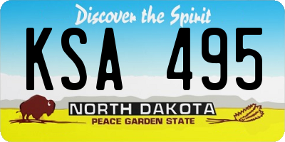 ND license plate KSA495