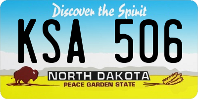 ND license plate KSA506