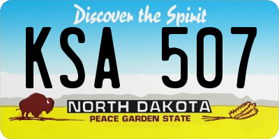 ND license plate KSA507