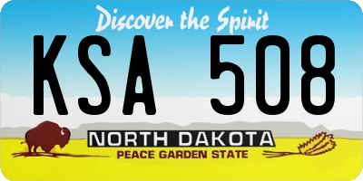 ND license plate KSA508