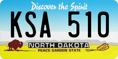 ND license plate KSA510