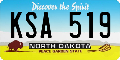 ND license plate KSA519