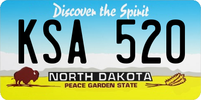 ND license plate KSA520