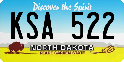 ND license plate KSA522