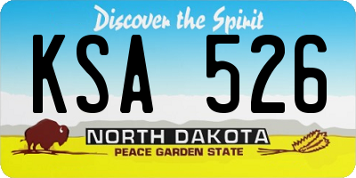 ND license plate KSA526