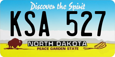 ND license plate KSA527