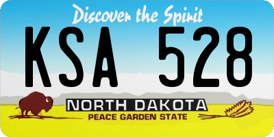 ND license plate KSA528