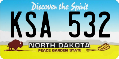 ND license plate KSA532