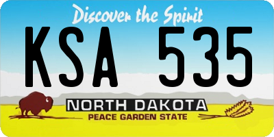 ND license plate KSA535