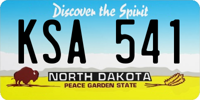 ND license plate KSA541