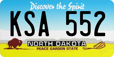 ND license plate KSA552