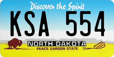 ND license plate KSA554