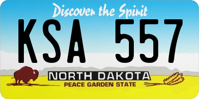 ND license plate KSA557