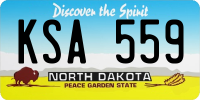 ND license plate KSA559