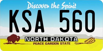 ND license plate KSA560