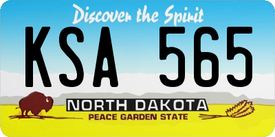 ND license plate KSA565